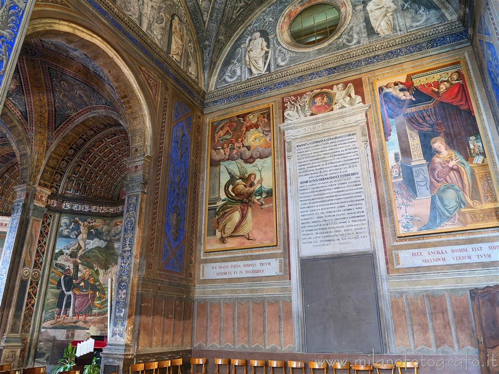 Biella (Italy) - Left transept arm and Chapel of the Crucifixion in the Basilica of San Sebastiano